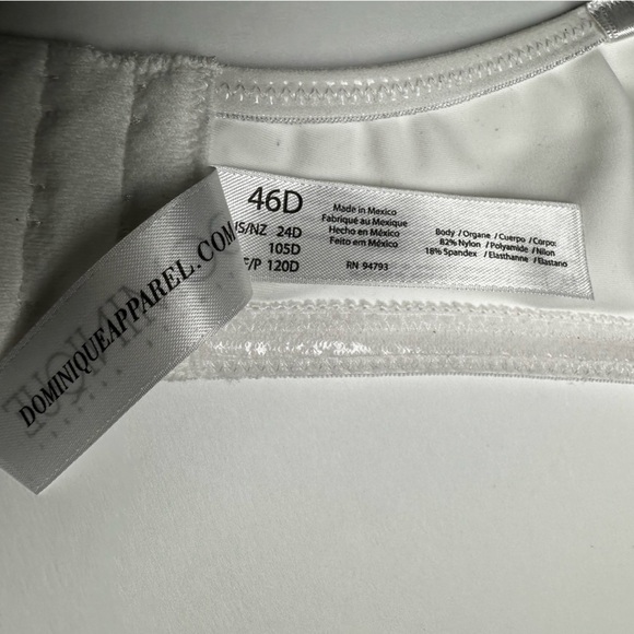 Dominique Bra 46D Strapless Convertible Underwire Contour White Full Figure NWOT - Picture 6 of 9